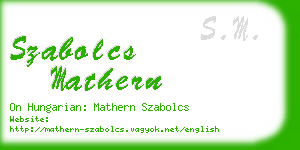 szabolcs mathern business card